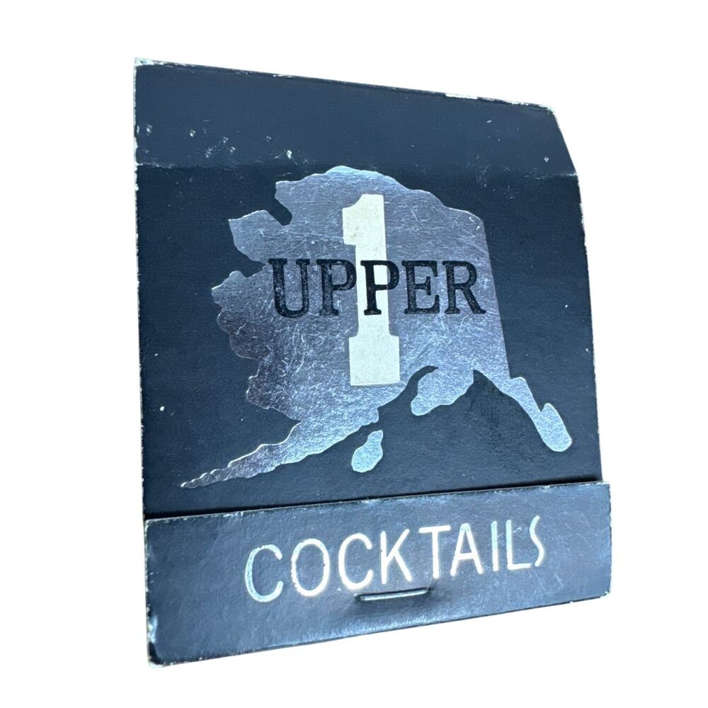Vintage Alaska International Airport Anchorage Matchbook Upper 1 Cocktails Bar